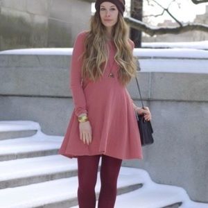 Free People - Back Lace-up, Long Sleeve Dress
